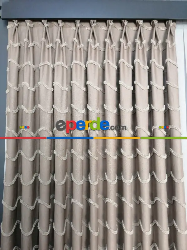 Yatak Odası - Sultan Desenli Keten Fon Perde - Antrasit