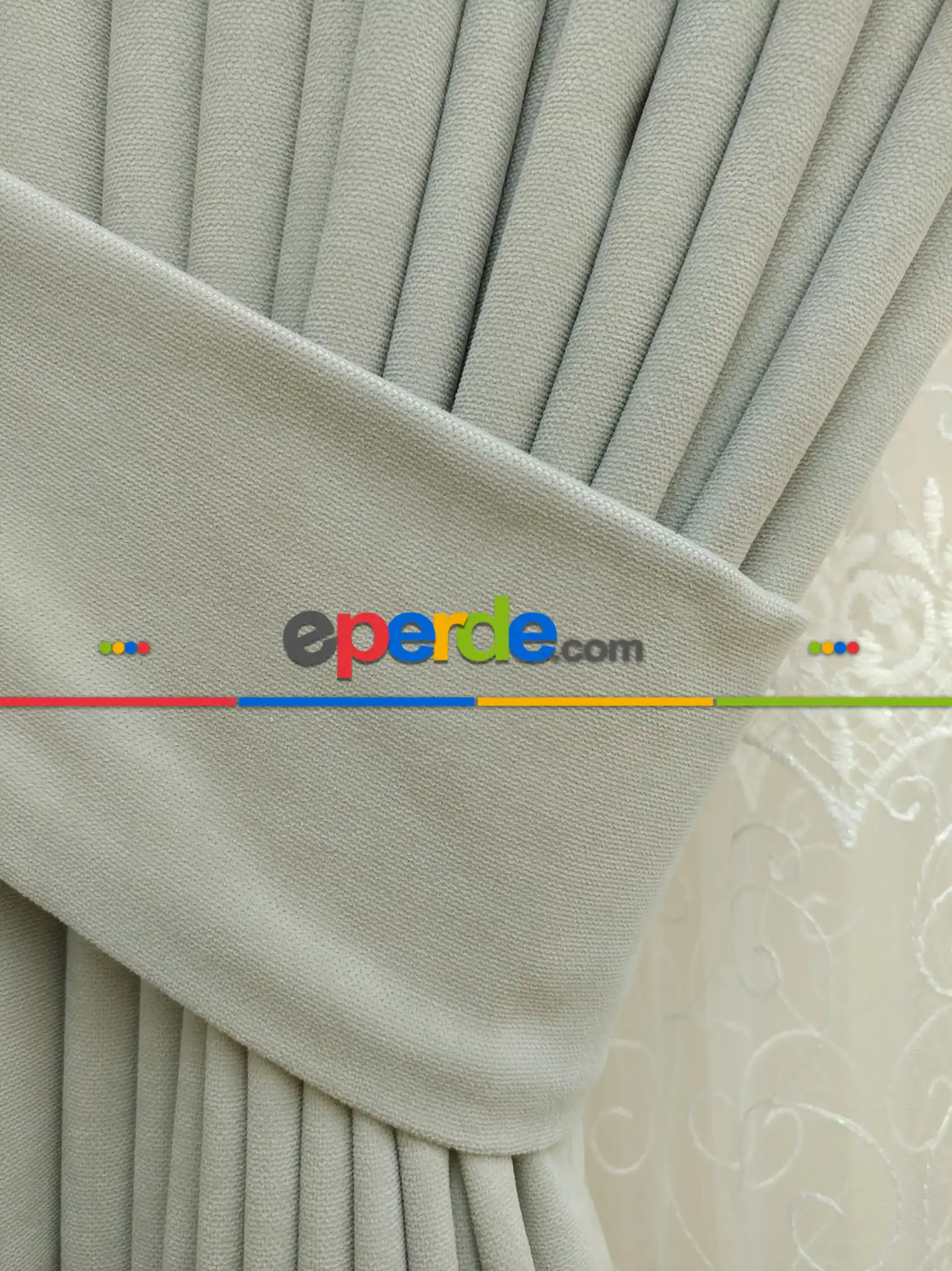 Gri Düz Fon Perde ( Dökümlü Fon )- Gri Açık