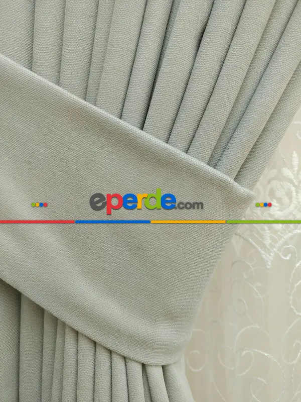 Gri Düz Fon Perde ( Dökümlü Fon )- Gri Açık