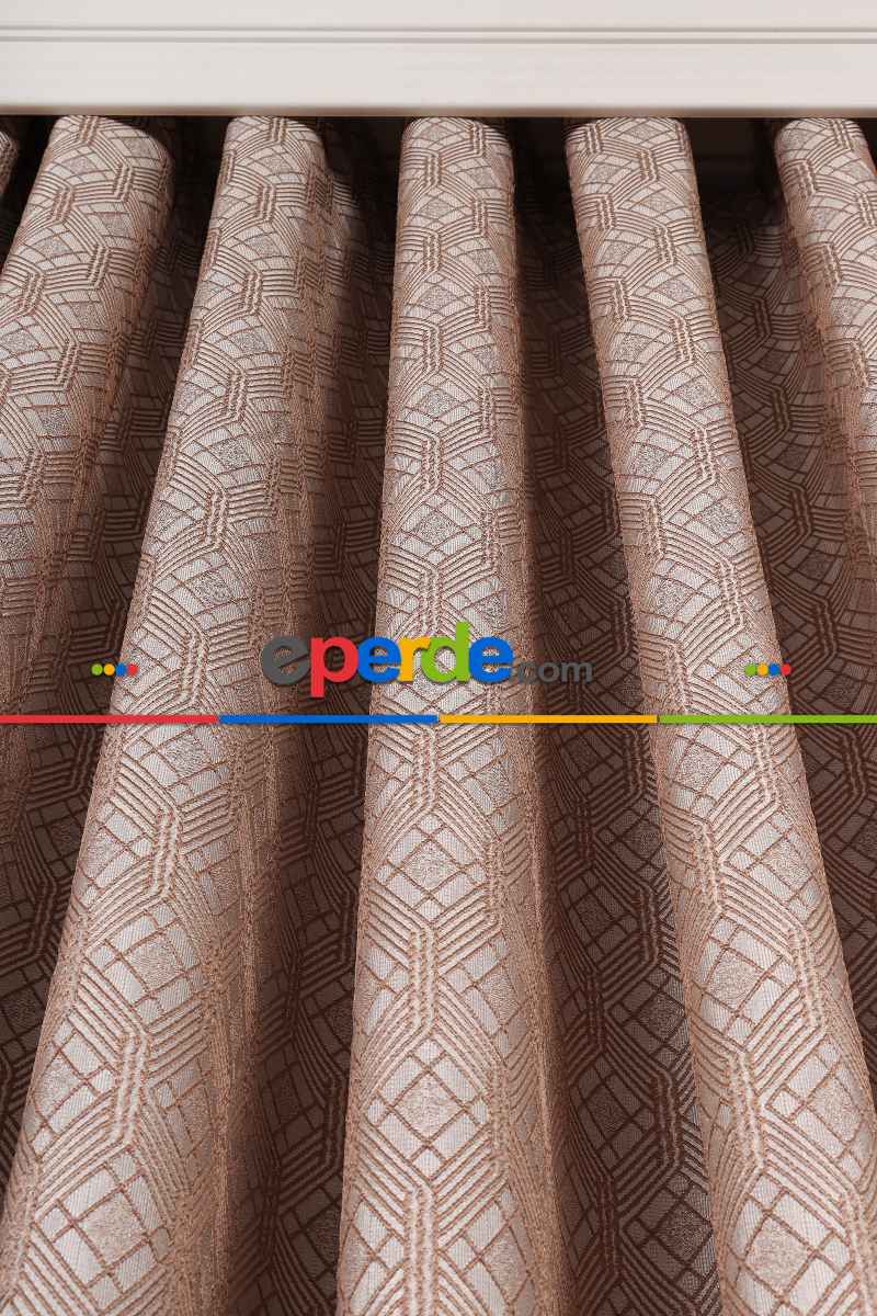 Yatak Odası Fon Perde - S Pile Dökümlü Jakar Dokuma Fon Perde