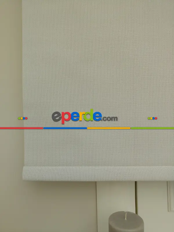 Salon Stor Perde - Stor Perde Sun Screen (pvc Kaplama) Kalın Dokulu- Krem Koyu