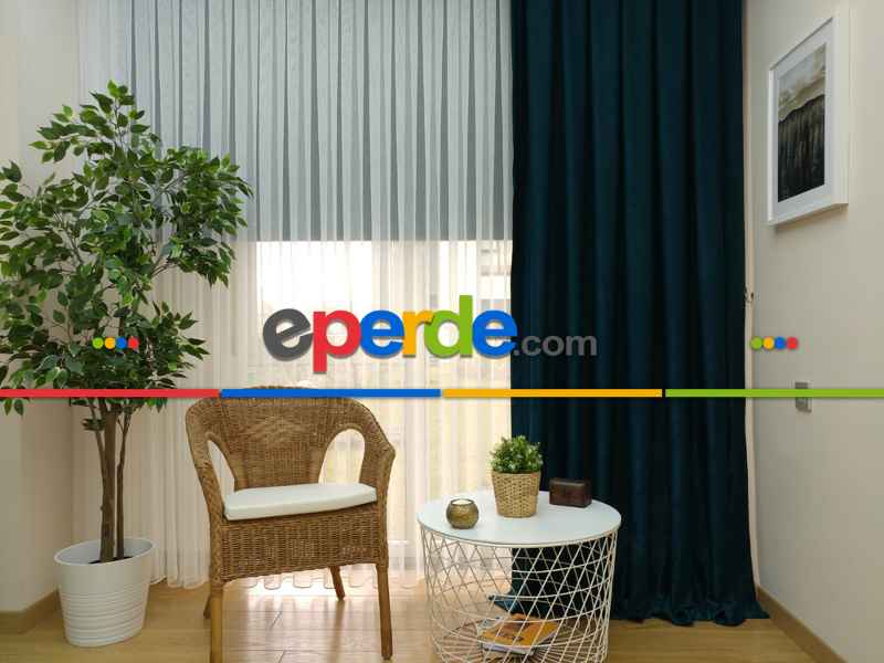 Soft Fon Perde- Yeşil Koyu Yeşil