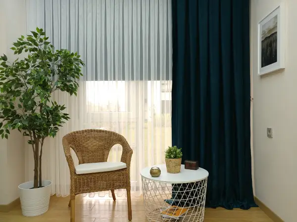 Salon Soft Fon Perde- Yeşil Koyu Yeşil