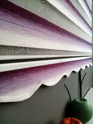 Genç Odası - Zebra Perde 2021 Sezonu Mor Ve Beyaz Renk Geçişli Jakarlı A Kalite Zebraperde
