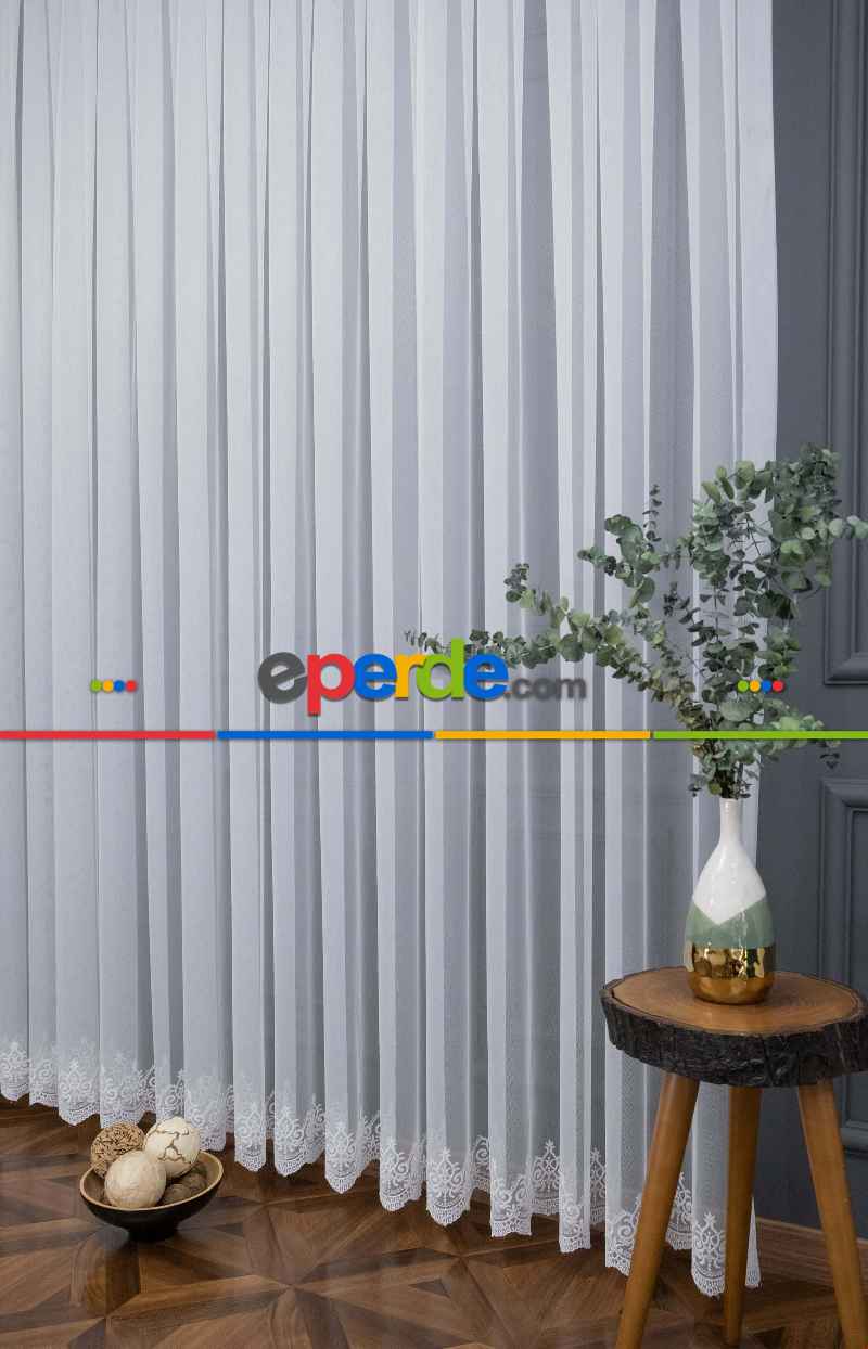 Arne Desen Etek İşlemeli Sade Düz Yeni Desen Tasarım Tül Perde