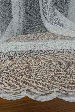 Salon Fransız Dantel Tül - Buzlu Zemin - Ütü İstemez- Ekru