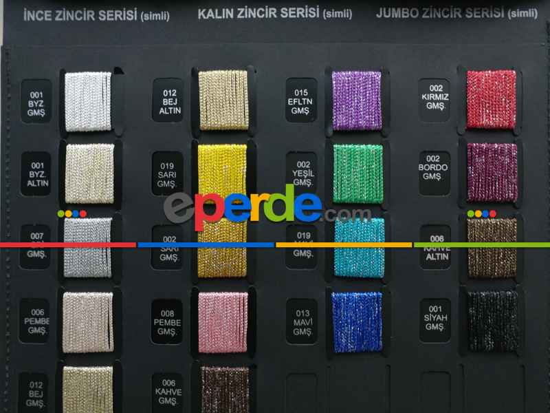 Turkuaz Jumbo Simli Zincir Serisi İp Perde- Turkuaz