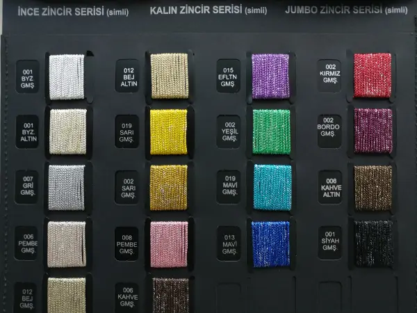 Turkuaz Jumbo Simli Zincir Serisi İp Perde- Turkuaz