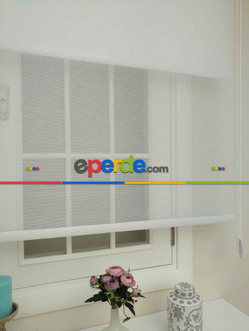 Yatak Odası - Bambu Tül Stor - Çiftli Sistem Tül Stor Perde (bamboo)- Ekru