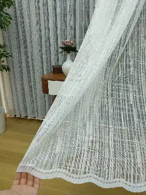 Kampanyalı Örme Tül Perde (280)- Ekru