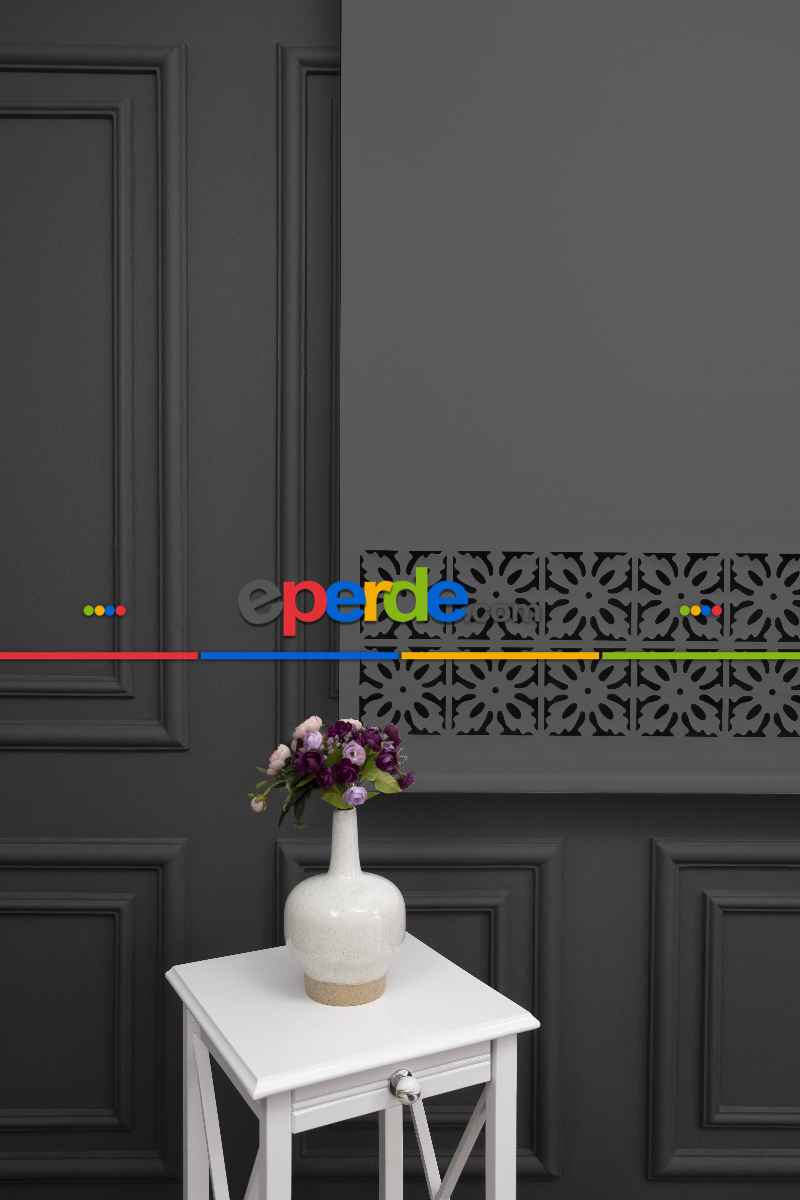 Koyu Gri Renk Lazer Kesim Mat Stor Perde (ister Düz - İster Lazer Kesimli Satın Alın)