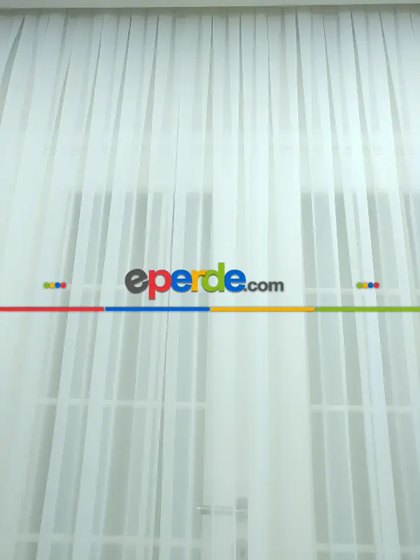 Salon Tül - Ekru Tergal Vual Düz Tül Perde- Ekru