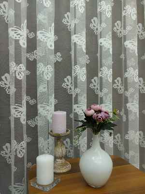 Kelebek Tül Perde- Ekru