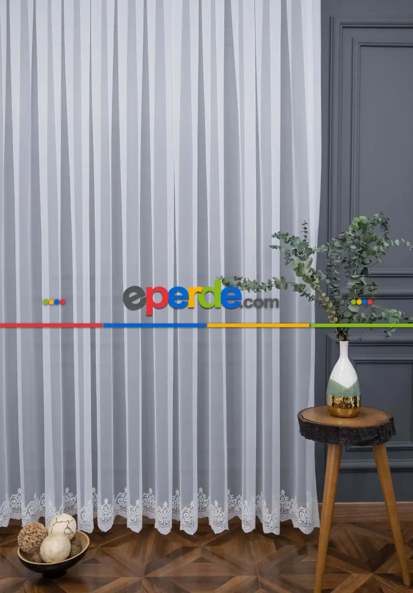 Arne Desen Etek İşlemeli Sade Düz Yeni Desen Tasarım Tül Perde