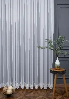 Arne Desen Etek İşlemeli Sade Düz Yeni Desen Tasarım Tül Perde
