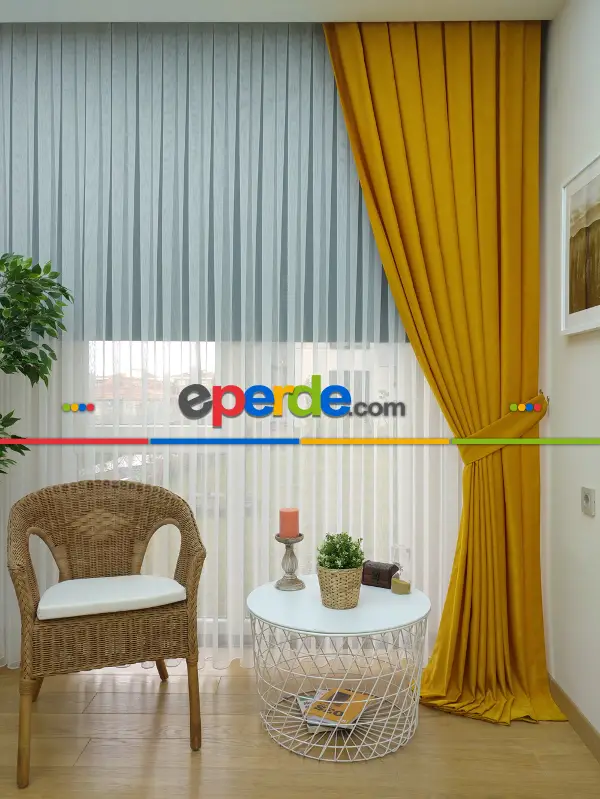 Soft Hardal Fon Perde (180)- Hardal Sarısı