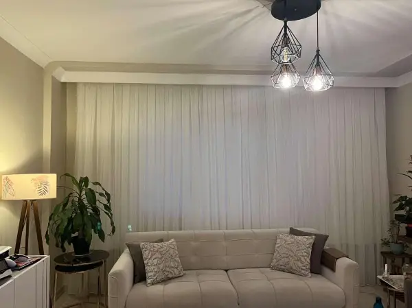 Salon Tül Çise Şantuk Ekru Tül - Kurşunlu Tül