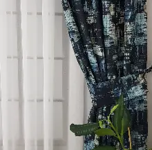 Abstrakt Desenli Fon Perde Evm1504 Kumaşı Kalındır Duck Bezi Değildir-  Çok Renkli 2