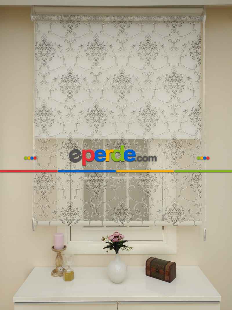 Mutfak Tül Stor Perde - Çiftli Sistem- Antrasit