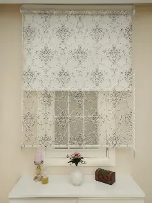 Yakma Tül Stor - Çiftli Sistem Desenli Perde (burn Out)- Antrasit