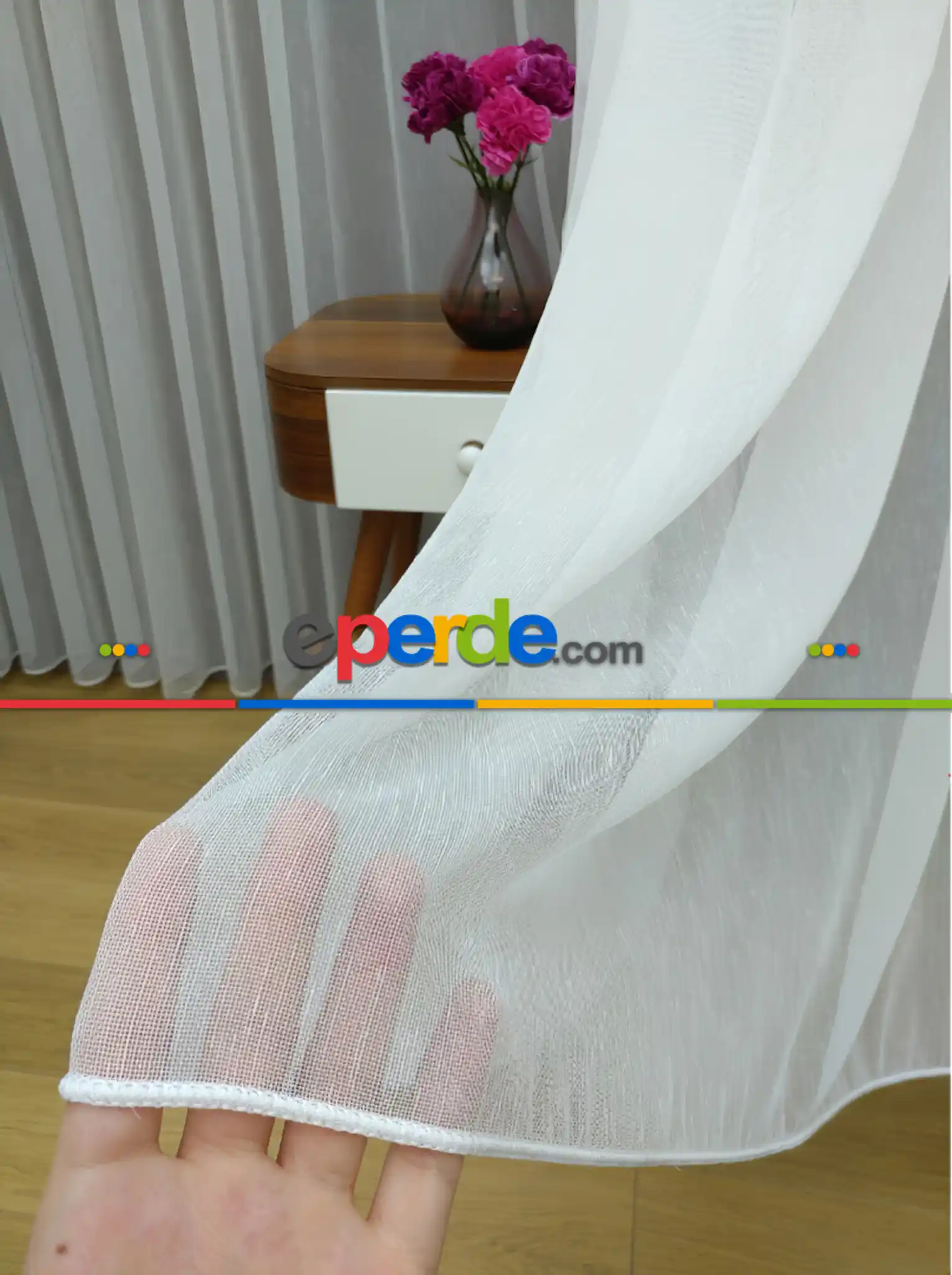 Mutfak Tül Perde - Şantuklu Tül Perde Modern Perde