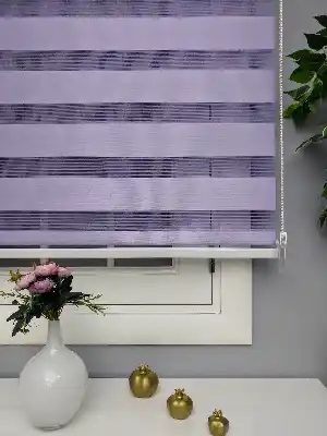 Perle Home Düz Zebra Perde Mor