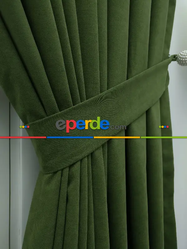 %25 İndirimli!!! Yeşil Düz Fon Perde- Yeşil