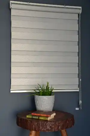 Halim Perdesan Bl-100 Bej Renk Etekli Veya Eteksiz Karartma Zebra Stor Perde