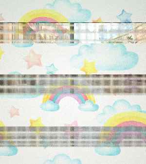 Yıldız Desenli Baskılı Zebra Perde- Çok Renkli