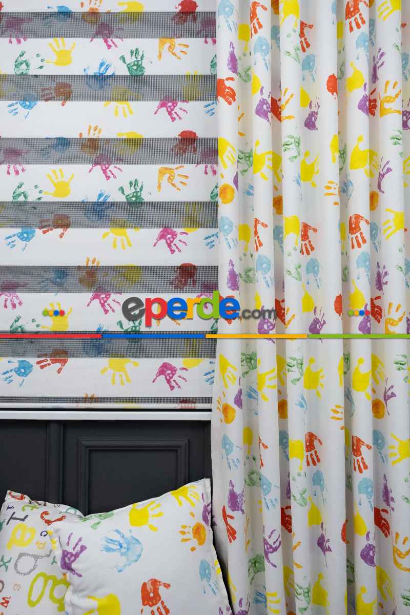 Trend Bebek - Çocuk - Genç Odası Fon Perde Modelleri 2025 (sınırsız En Ölçüsü )- Yeşil-mavi-kırmızı-mürdüm-mavi Açık-hardal Sarısı