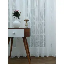 Mutfak - Çizgili Tül - Çizgi Desen Tül -ip Tül - Zincir Tül- Beyaz