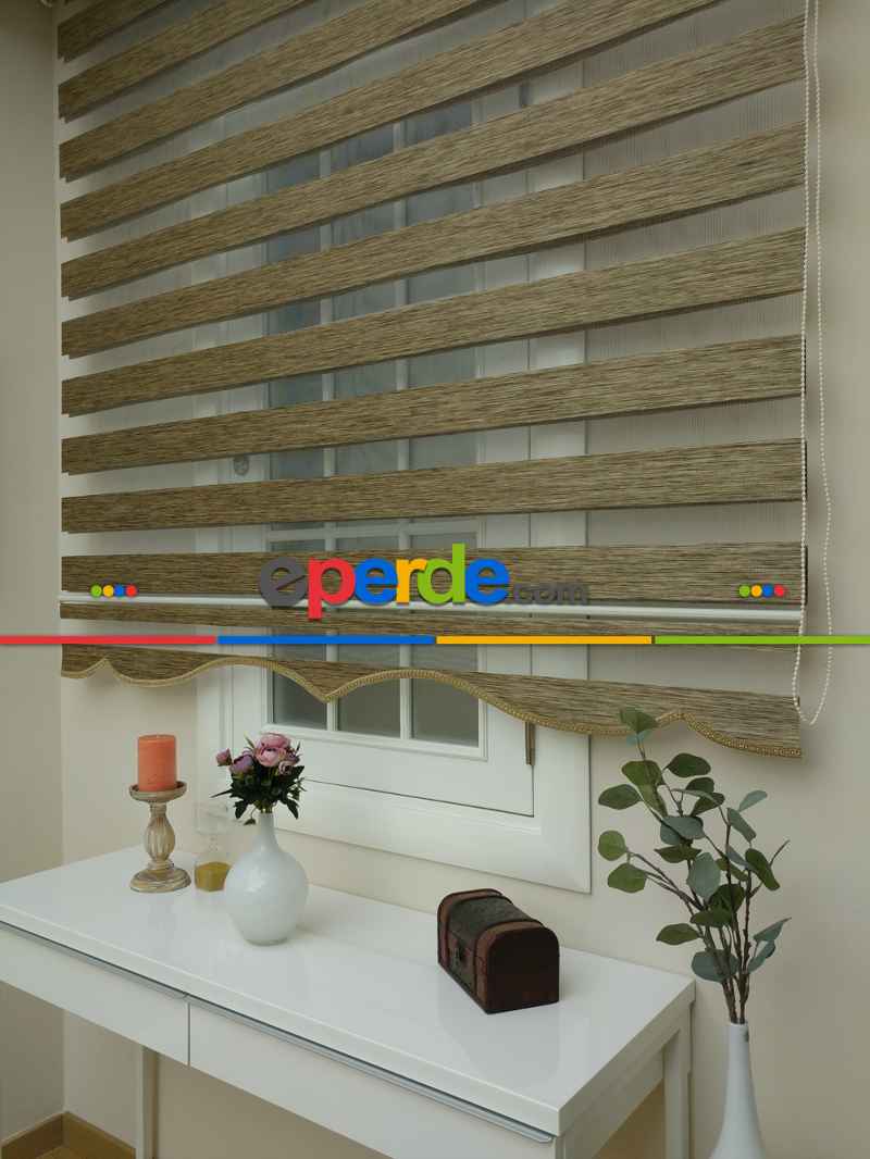 Yatak Odası - Zebra Perde -bambu Zebra (eco Serisi )- Kahve Açık