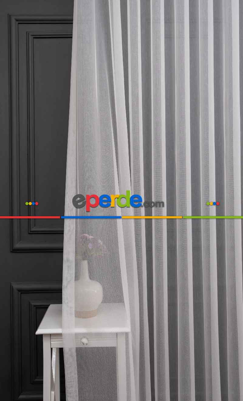 Hafif Düz Keten Tül Çok Dökümlüdür - İtinalı Dikiş - S Pile - Kurşunlu Tül