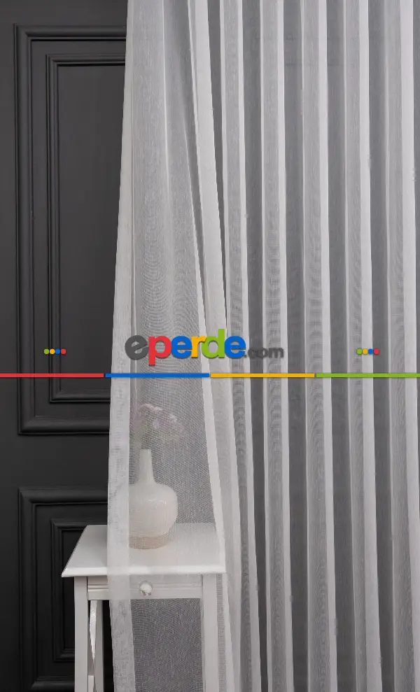 Hafif Düz Keten Tül Çok Dökümlüdür - İtinalı Dikiş - S Pile - Kurşunlu Tül