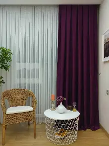 Soft Mürdüm Fon Perde (180)- Mor Patlıcan Moru