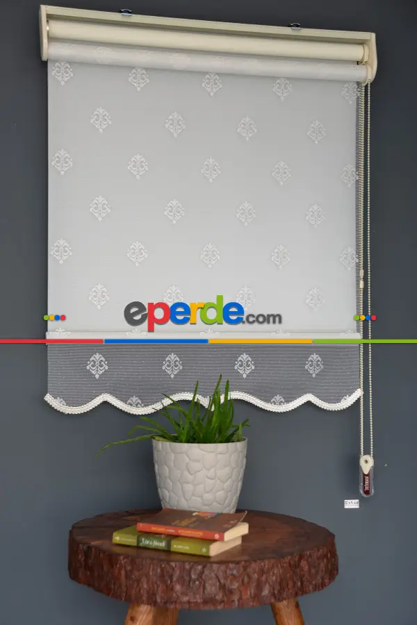 Halim Perdesan Dacuz-95 Beyaz Renk Etekli Veya Eteksiz Çift Mekanizmalı Tül Stor Perde