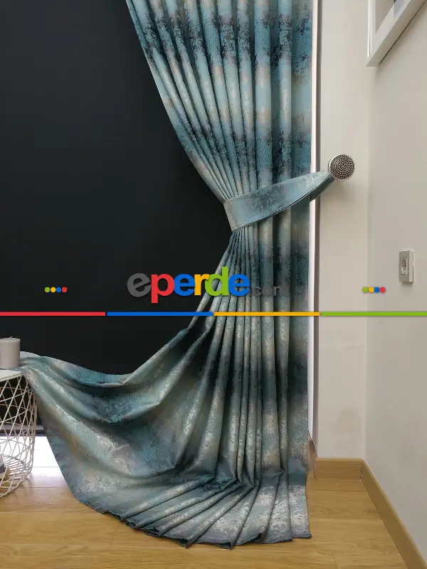 Salon Fon Perde- Turkuaz Yeşili Ara Renk