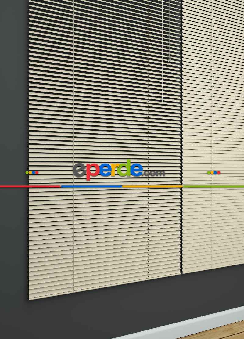 Mutfak - 1. Kalite Krem- Alüminyum Jaluzi Perde - 25mm Kalınlığında