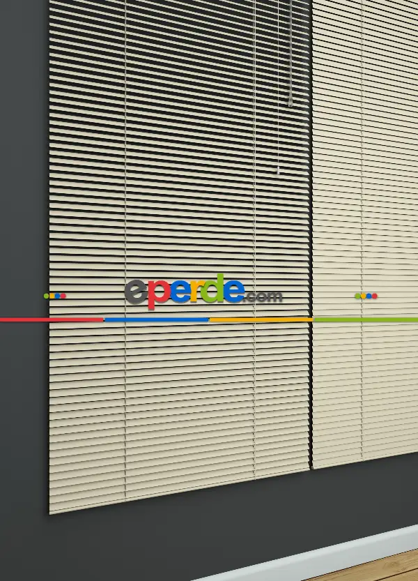 Mutfak - 1. Kalite Krem- Alüminyum Jaluzi Perde - 25mm Kalınlığında