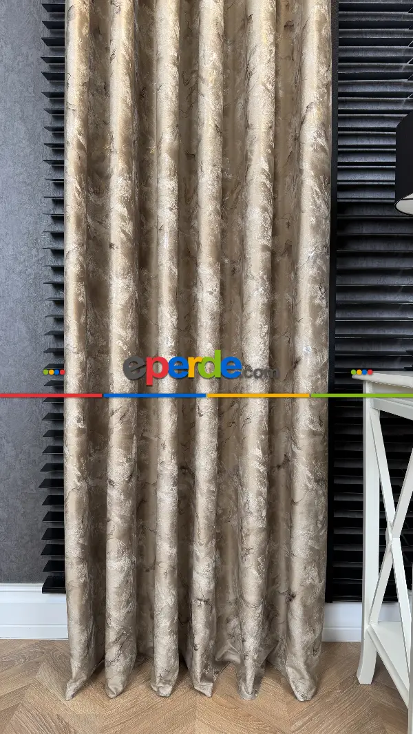 Bej İthal Kadife Fon Perde