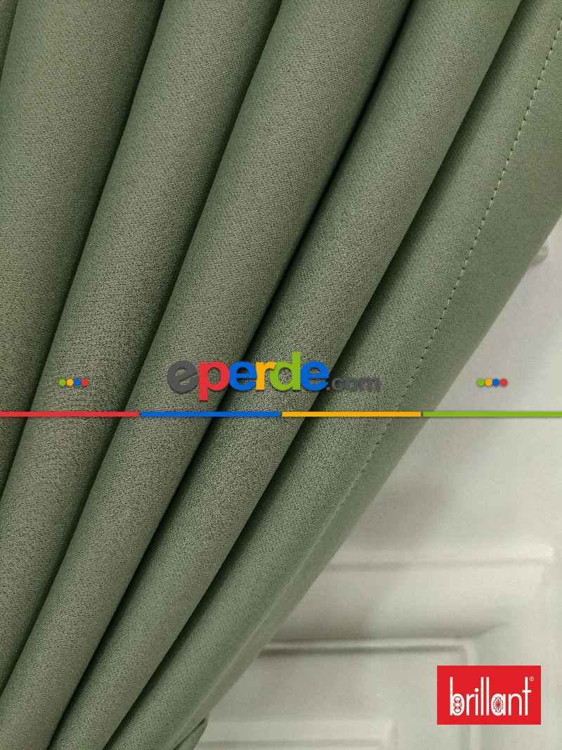 %90 Brillant Karartma Blackout Su Yeşili Renk Fon Perde- Su Yeşili