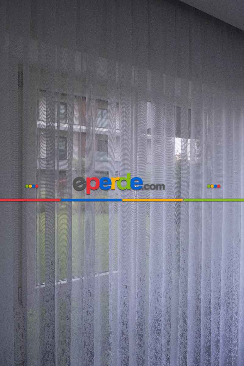 Modern Desenli Beyaz Renkli Örme Tül Perde Yüksek Kalite Bt 1771