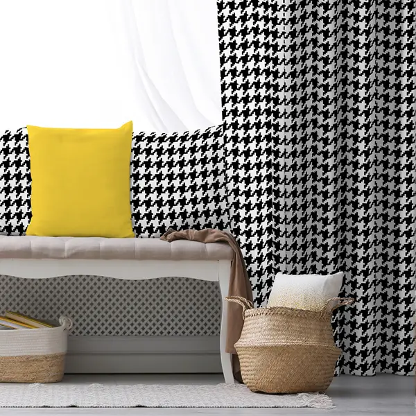 Siyah Fon Perde Evim1621-5 Kumaşı Kalındır Duck Bezi Değildir