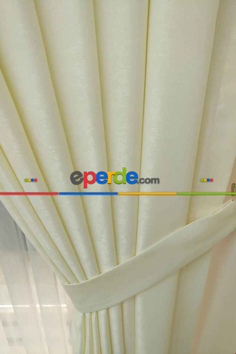 Soft Fon Perde Bej Kumaş Kanat Yan Perde- Bej