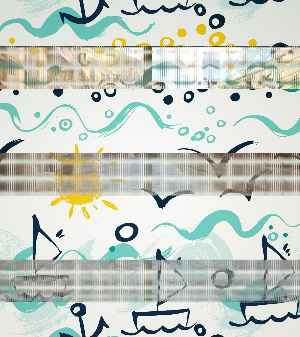 Çocuk Odası Zebra Perde - Denizci Desen Baskılı Zebra Perde- Mavi-Sarı-Beyaz-Su Yeşili