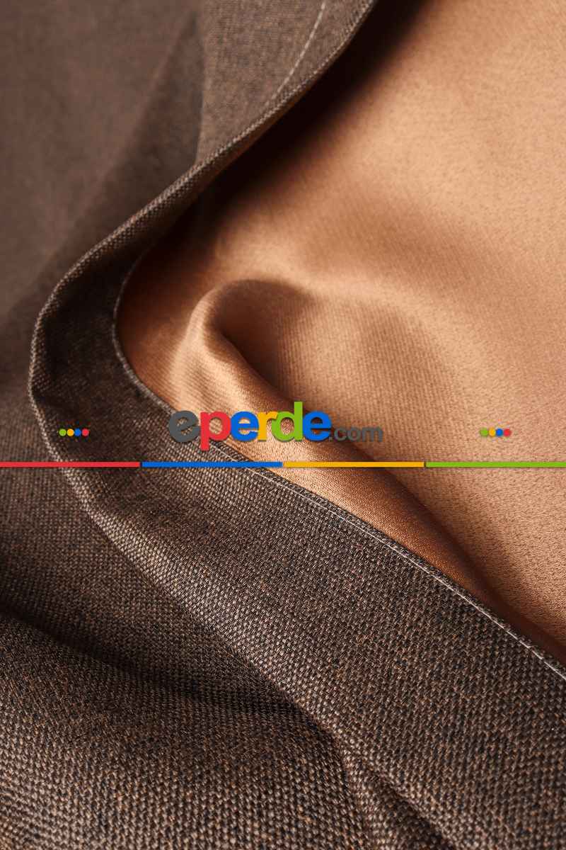 Kahverengi Keten Blackout Karartma Işık Geçirmez