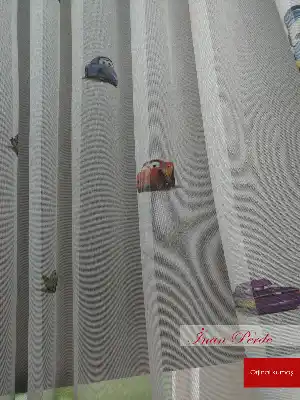 Şimşek Mcqueen Arabalar Desenli Tül Perde- Kırmızı-Sarı-Füme-Mavi Açık-Ekru-Hardal