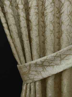 Salon Perdesi - Krem Desenli Jakar Fon Perde (geniş En:280 Kumaş)- Krem