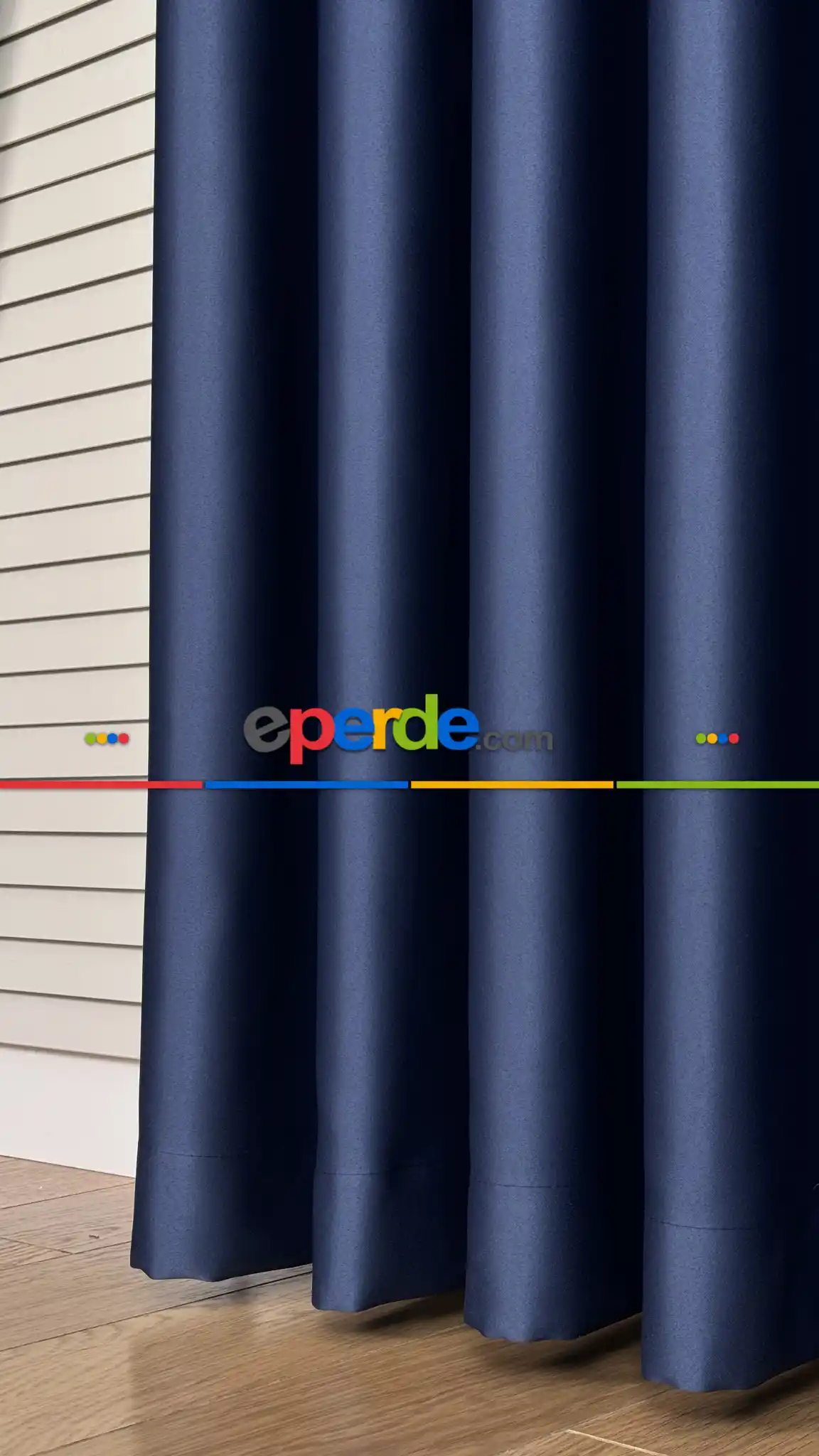 Salon - Koyu Lacivert Karartma Blackout Fon Perde, Premium Kalite Serisidir, � Oranında Işığı Keser