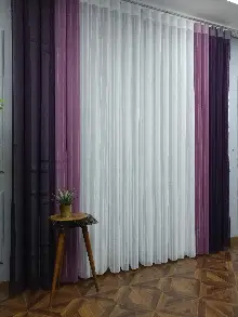 Lens Akıllı Dikey Tül Perde 116- Mürdüm-pembe Koyu